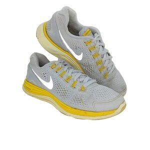 Nike Lunarlon Live Strong Womens Pre-owned Gray/Yellow Sneakers - sz. 7